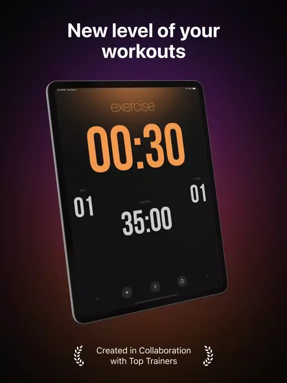 ภาพหน้าจอของ Interval workout timer, Tabata iPad 