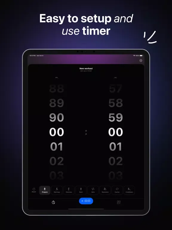 ภาพหน้าจอของ Interval workout timer, Tabata iPad 