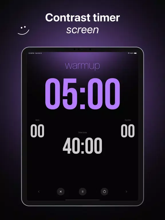 ภาพหน้าจอของ Interval workout timer, Tabata iPad 