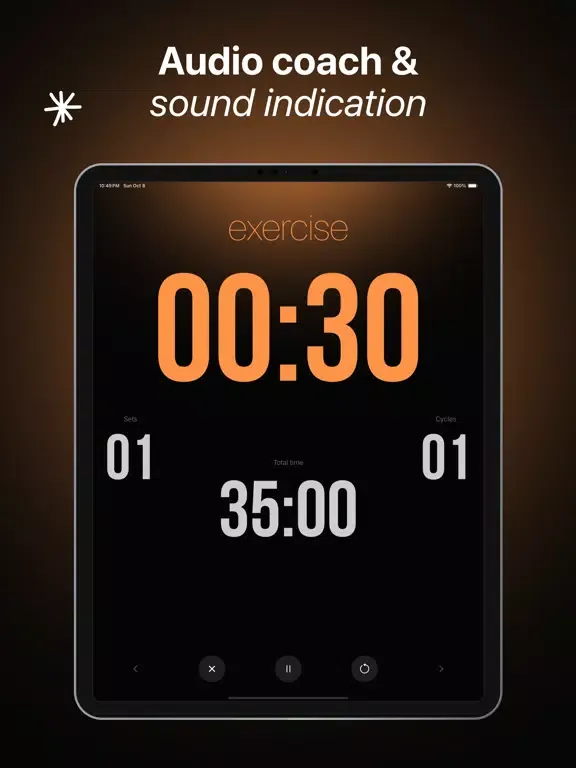 ภาพหน้าจอของ Interval workout timer, Tabata iPad 