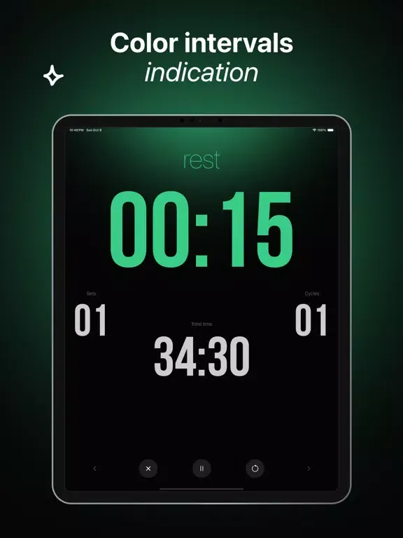 ภาพหน้าจอของ Interval workout timer, Tabata iPad 