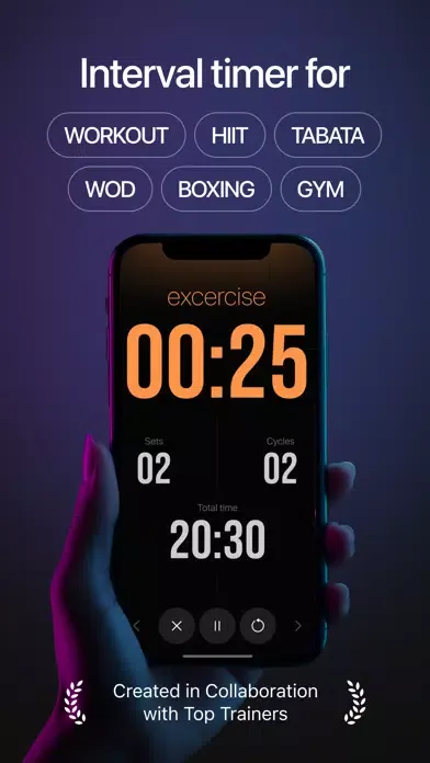 ภาพหน้าจอของ Interval workout timer, Tabata