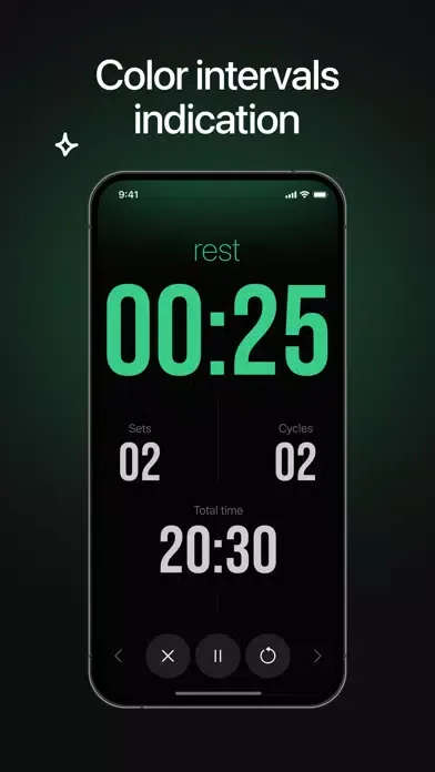 ภาพหน้าจอของ Interval workout timer, Tabata