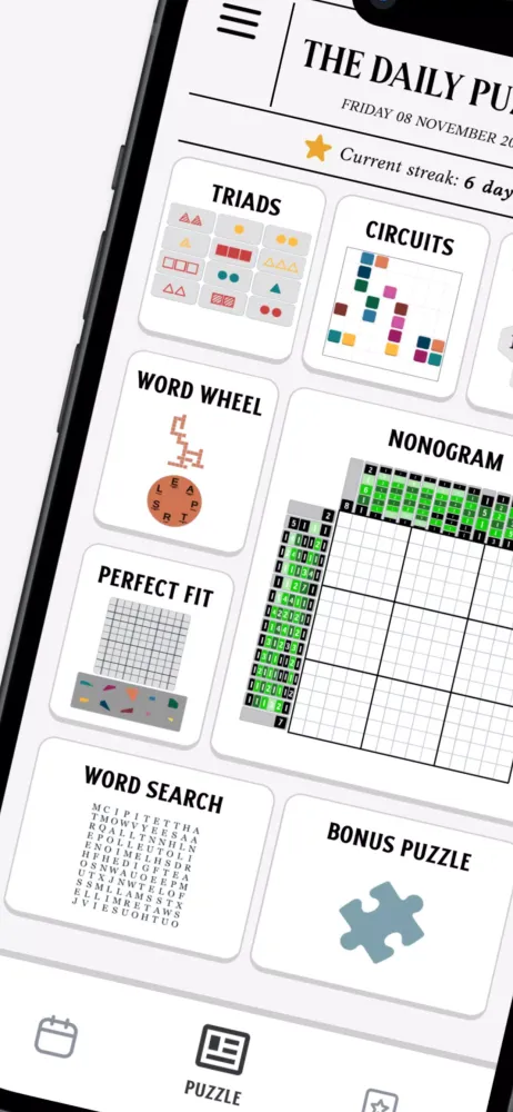 Capturas de tela do The Daily Puzzle