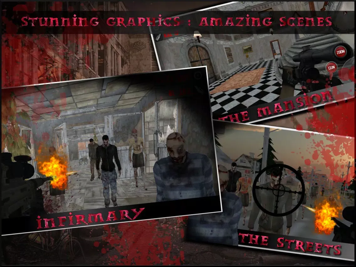 Capturas de pantalla de Zombie 3D Hunter World. Real Suicide Frontier in Dead War iPad 