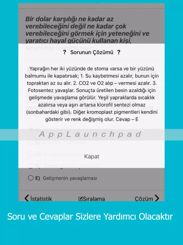 Capturas de tela do YKS Sayısal iPad 