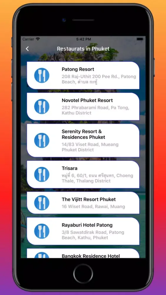 Zrzuty ekranu Phuket Places Dictionary