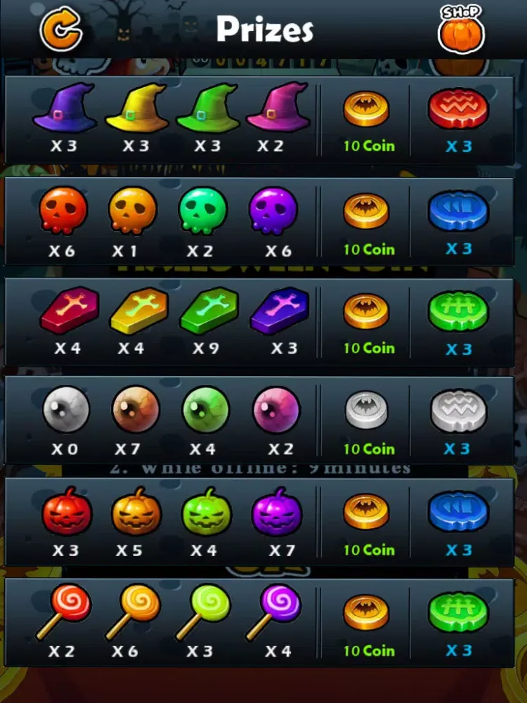 Tangkapan layar Halloween Coin iPad 