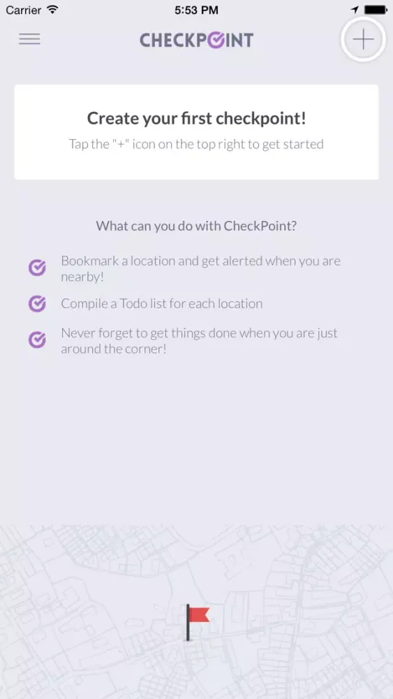 Tangkapan layar CheckPoint: Location-based Reminders