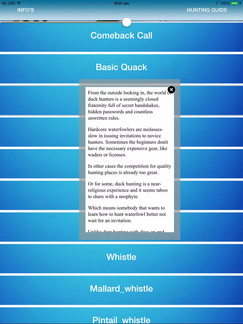Capturas de pantalla de Duck Hunting Calls Lite iPad 