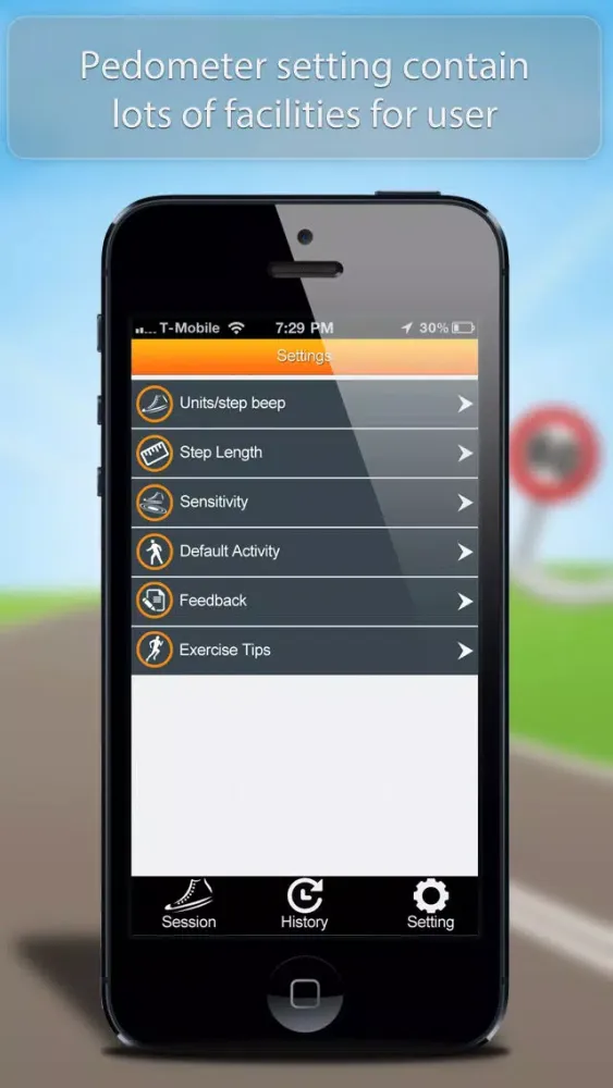 Capturas de tela do TZ Pedometer