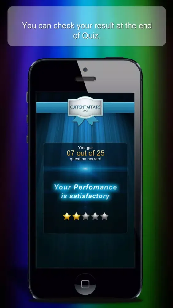 Capturas de tela do TZ Quiz Application