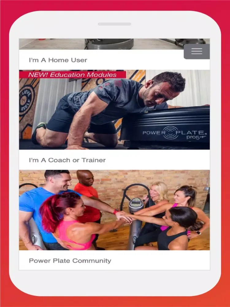 Power Plate iPad  Screenshots