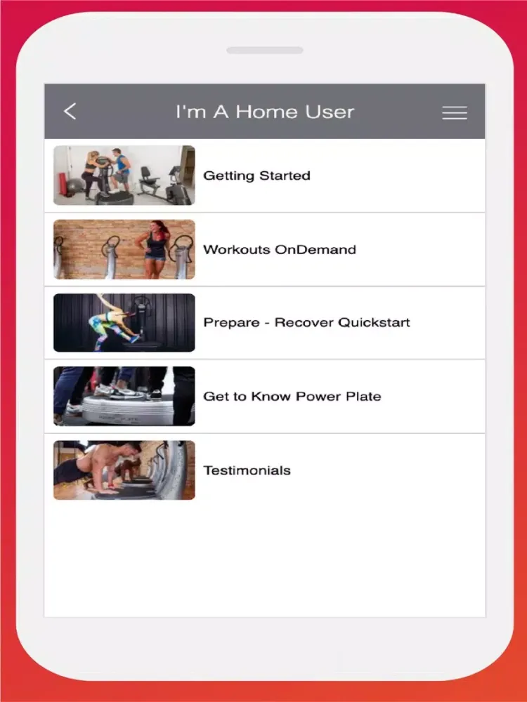 Power Plate iPad  Screenshots