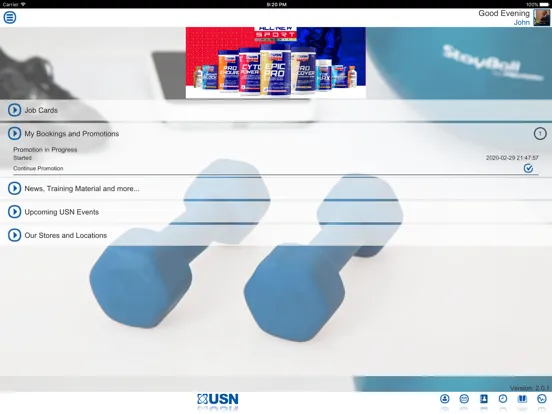 USN Promoter App iPad  Screenshots