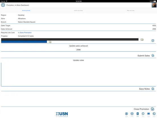 USN Promoter App iPad  Screenshots
