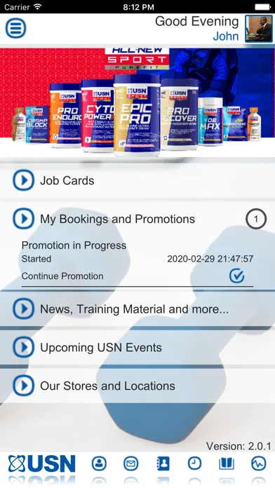 USN Promoter App Screenshots