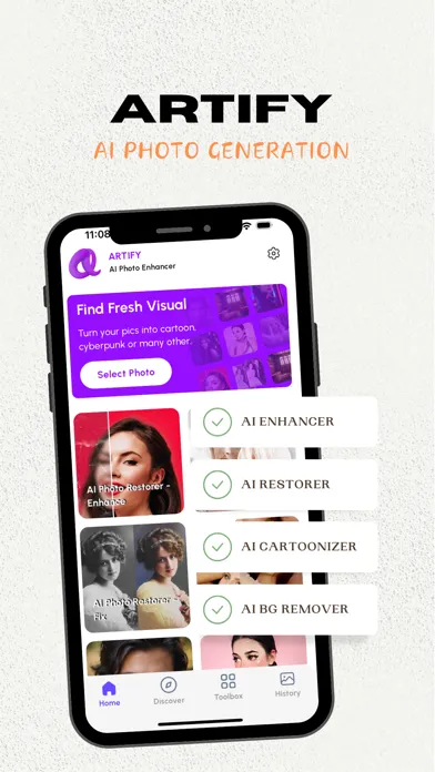 Artify - AI Photo Enhancer Screenshots