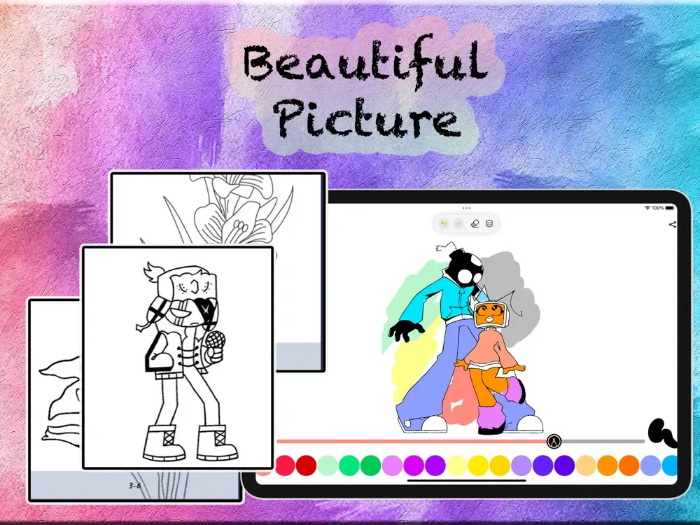 Capturas de tela do Poppy Mod Coloring Book iPad 