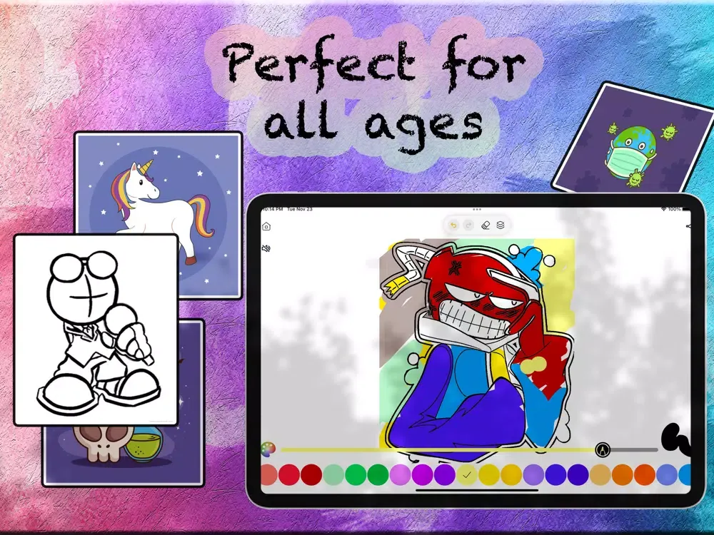 Capturas de tela do Poppy Mod Coloring Book iPad 