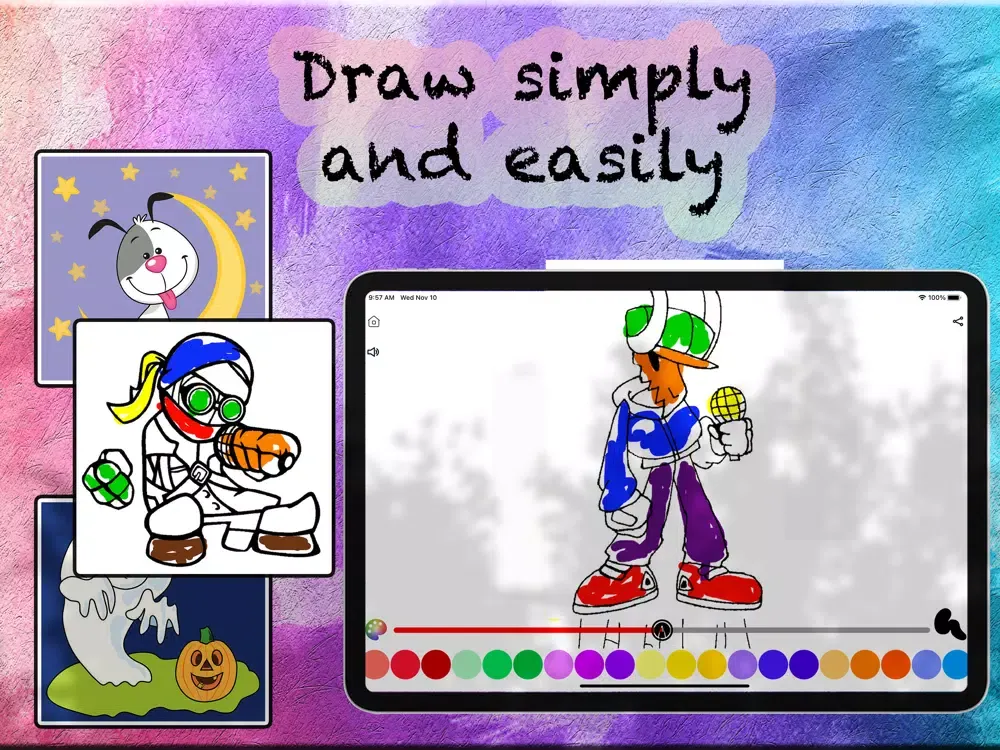 Capturas de tela do Poppy Mod Coloring Book iPad 