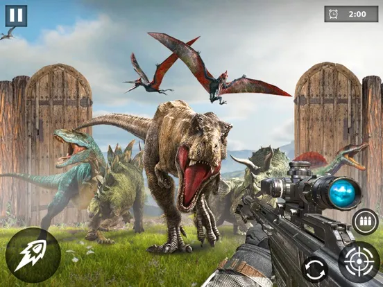 Tangkapan skrin Jurassic Dinosaur Hunting Game iPad 
