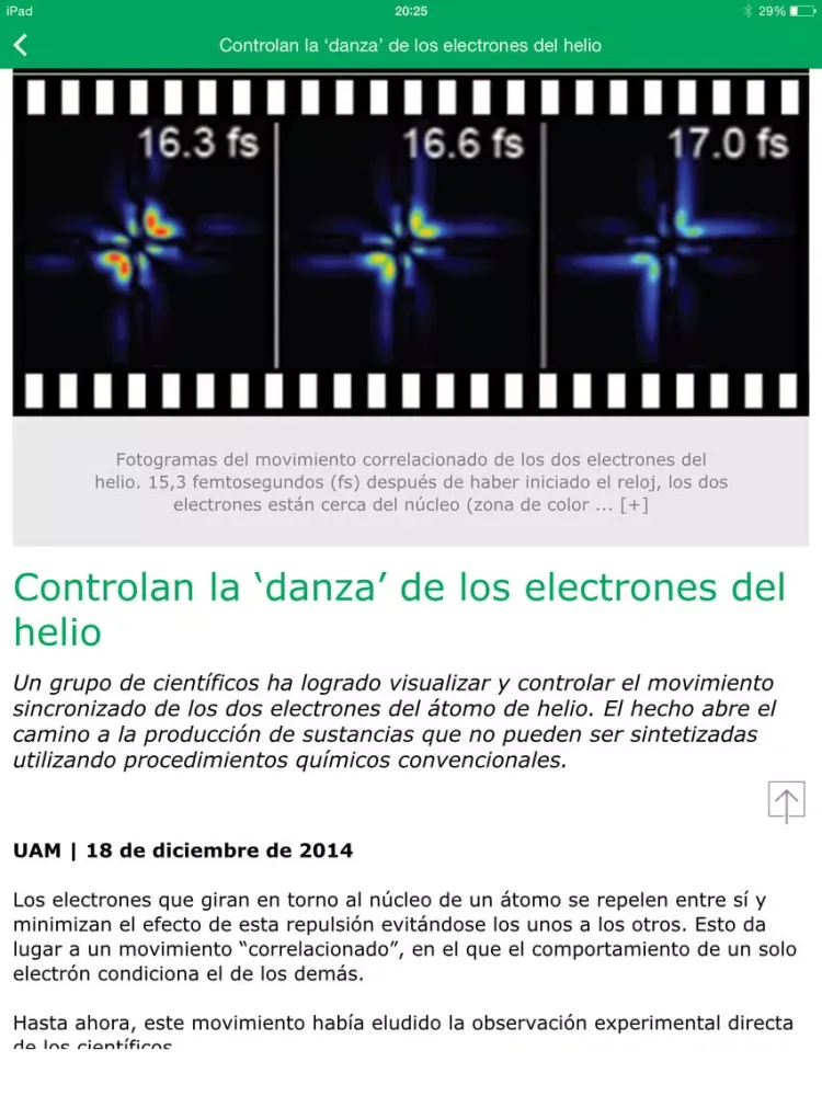 Ảnh chụp màn hình của UAM Gazette iPad 