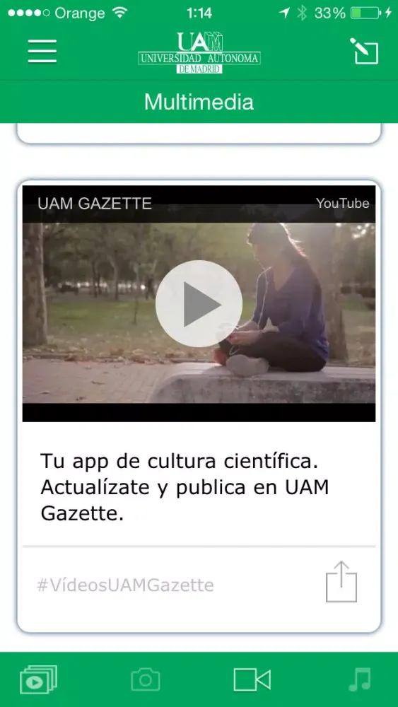 Ảnh chụp màn hình của UAM Gazette