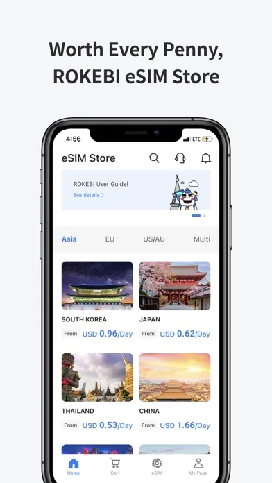 ROKEBI eSIM: Travel eSIM Store স্ক্রিনশট