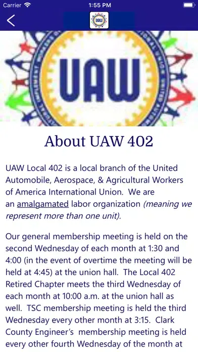 ภาพหน้าจอของ UAW 402