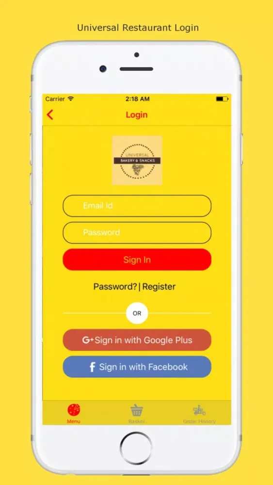 UB Restaurant Screenshots