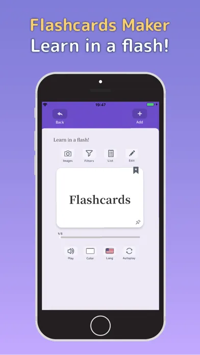 Capturas de tela do Flashcards Maker