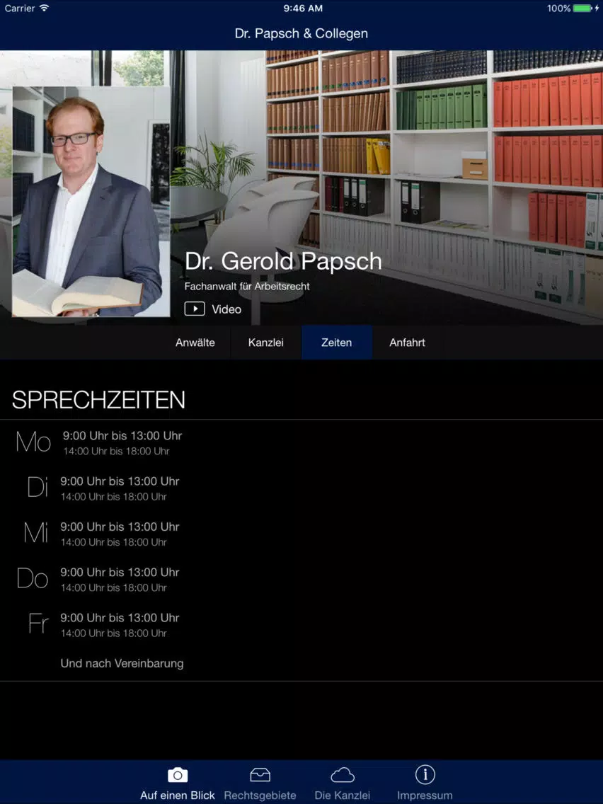Zrzuty ekranu Rechtsanwälte Dr. Papsch & Collegen iPad 