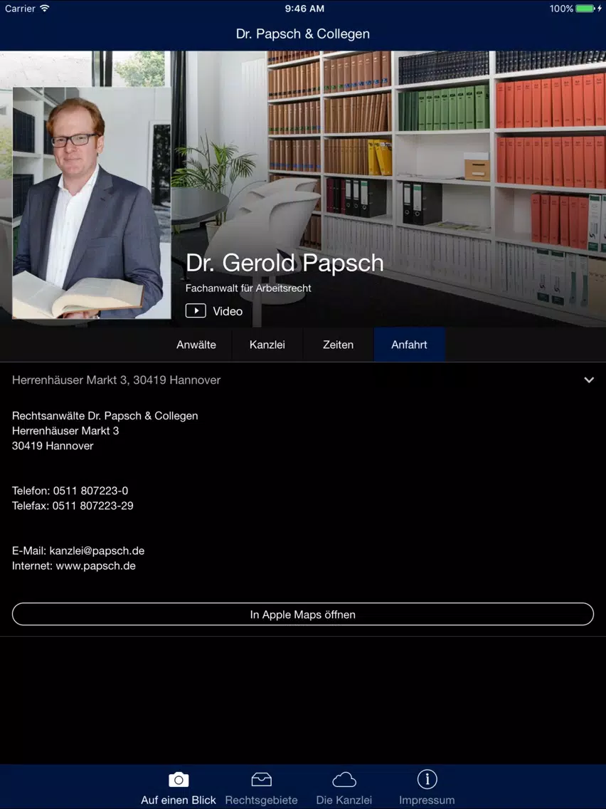 Zrzuty ekranu Rechtsanwälte Dr. Papsch & Collegen iPad 