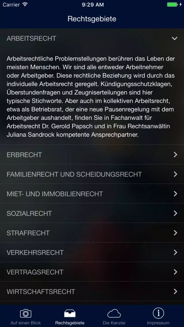 Zrzuty ekranu Rechtsanwälte Dr. Papsch & Collegen