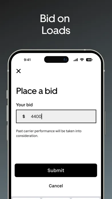 Ảnh chụp màn hình của Uber Freight