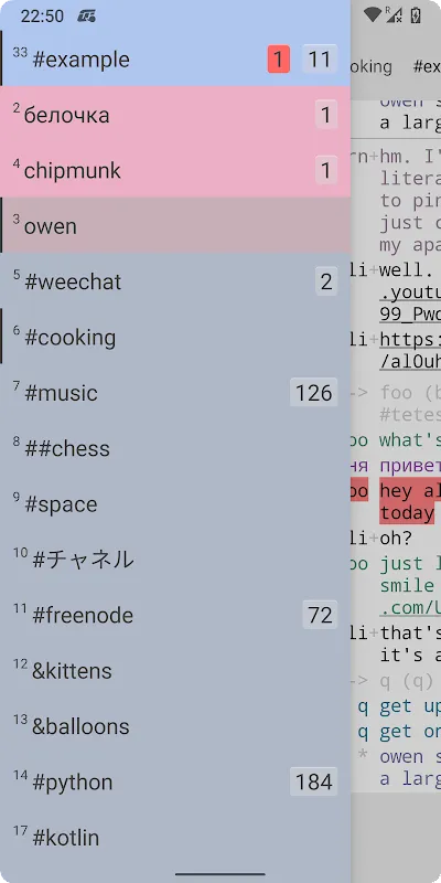 Weechat-Android Screenshots