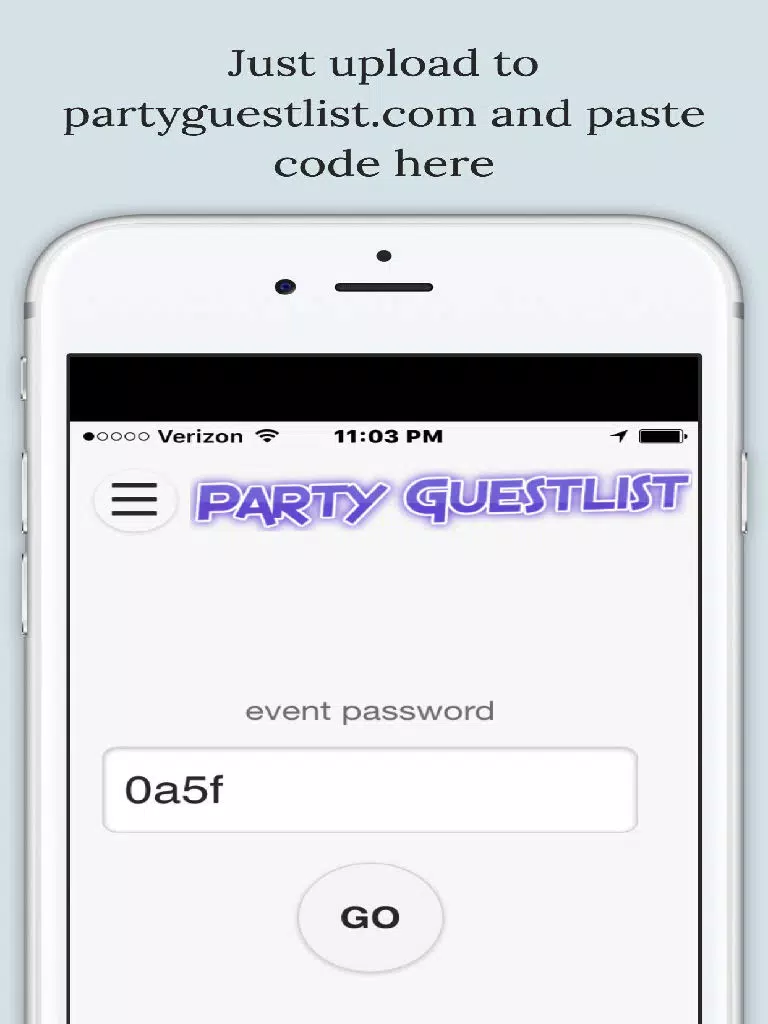 Tangkapan layar Party Guestlist iPad 