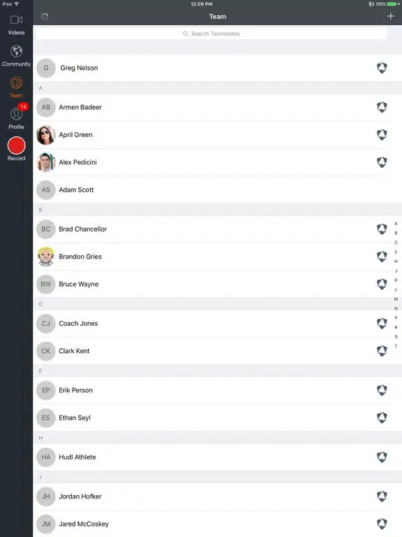 Ảnh chụp màn hình của Hudl Technique Golf iPad 