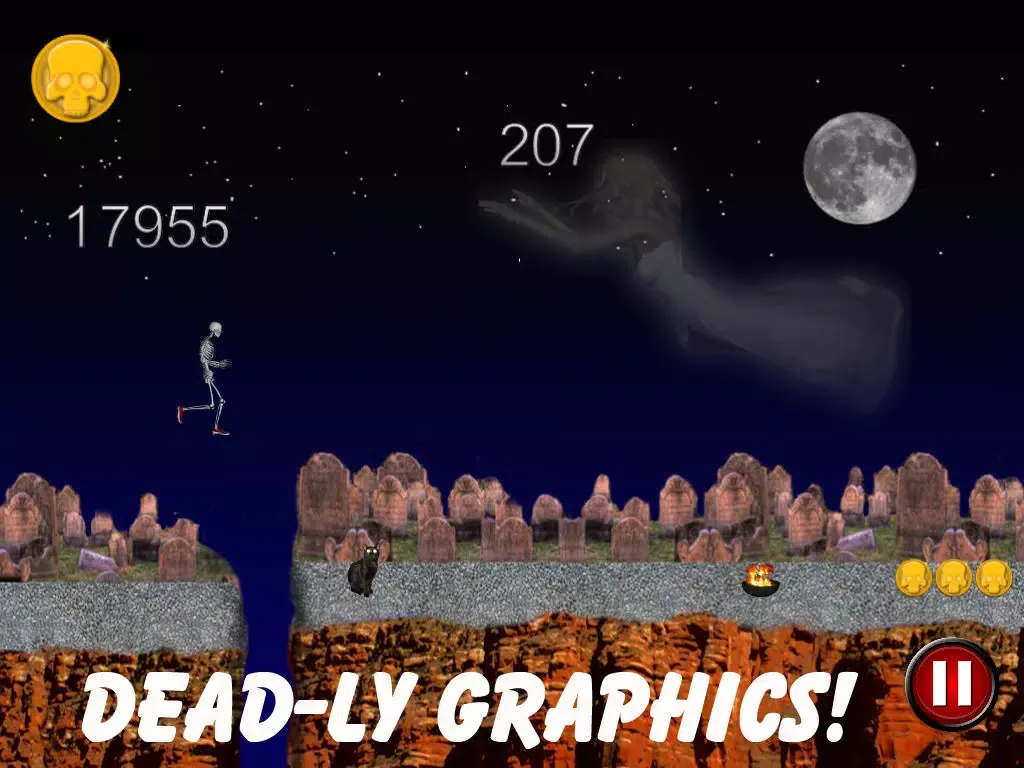 Bone Runner – Dead Man Run Blitz Against Undead Cat with Fire and Coins by Uber Zany iPad  Screenshots