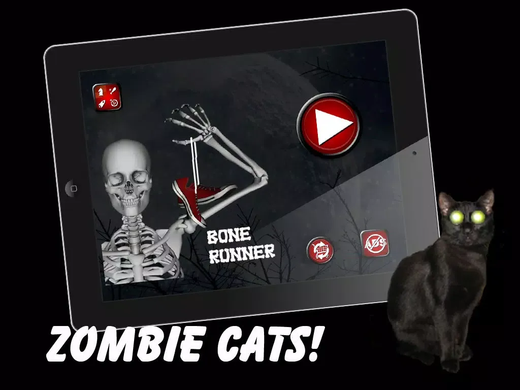 Bone Runner – Dead Man Run Blitz Against Undead Cat with Fire and Coins by Uber Zany iPad  Screenshots