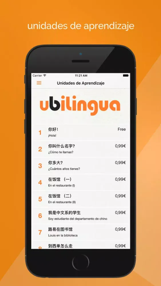 Captures d'écran de ubilingua UAB