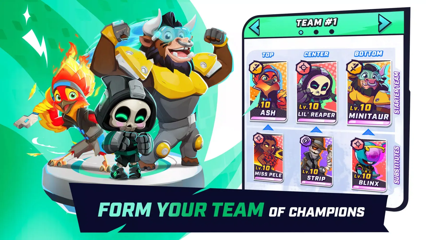 Capturas de tela do BUMP! Superbrawl