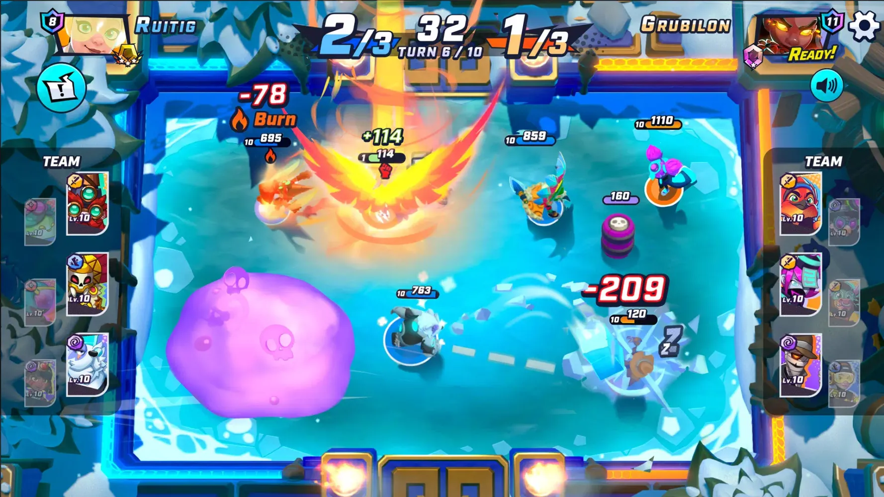 Capturas de tela do BUMP! Superbrawl