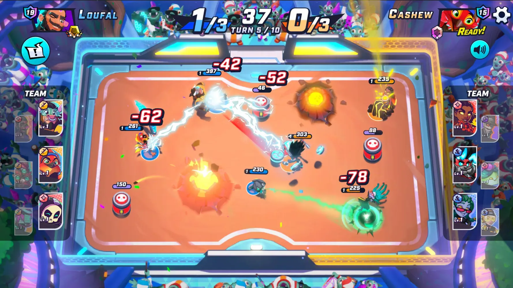 Capturas de tela do BUMP! Superbrawl