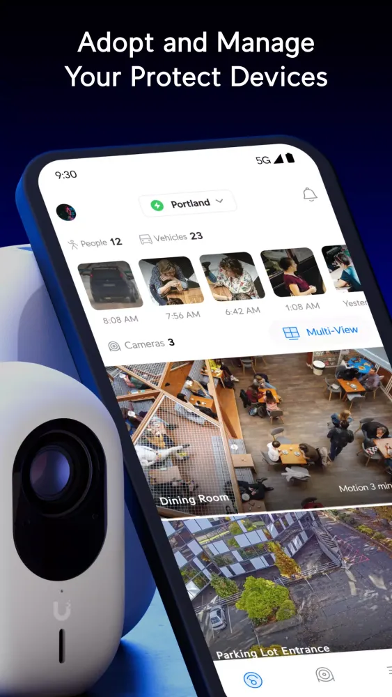 Capturas de pantalla de UniFi Protect