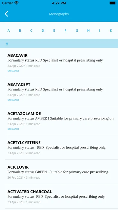 Captures d'écran de Paediatric Formulary