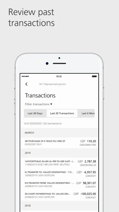 Capturas de pantalla de UBS WMUK: Mobile Banking
