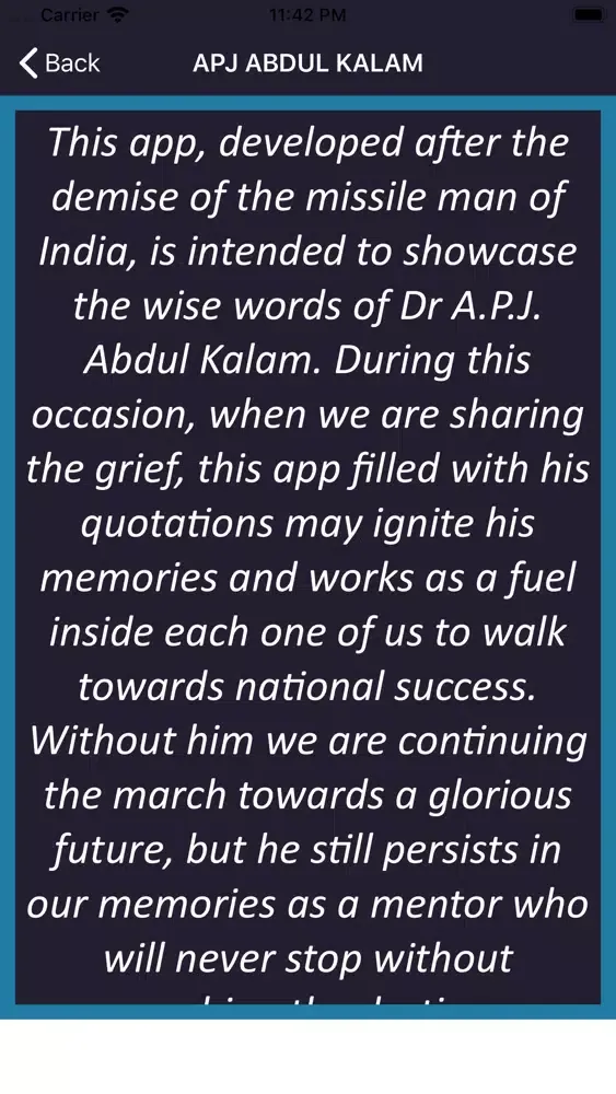 Capturas de pantalla de Dr APJ Abdul Kalam Wisdom