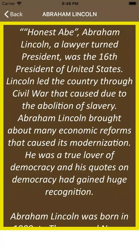 Abraham Lincoln Wisdom Screenshots